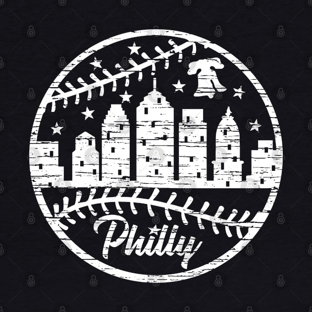 Philly Liberty Bell Skyline Baseball Laces Philadelphia PA by TeeCreations